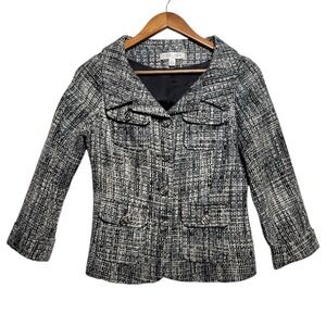 White House Black Market‎ Womens Size 2 Blazer Jacket Tweed Button Up